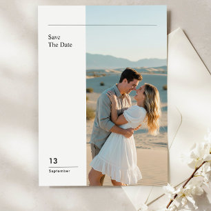 Elegante Bestemming Huwelijksfoto Save The Date Kaart