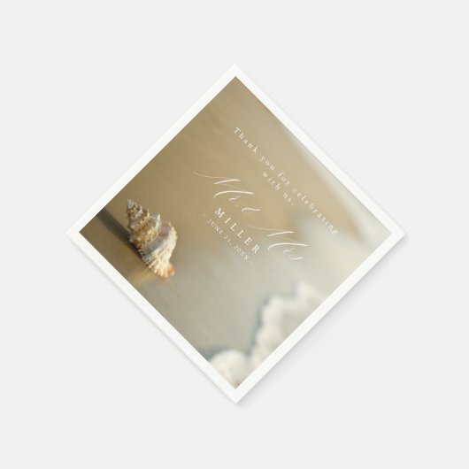 Elegante bestemming strand bruiloft dank u servet (Hoek)