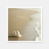 Elegante bestemming strand bruiloftsreceptie servet (Voorkant)