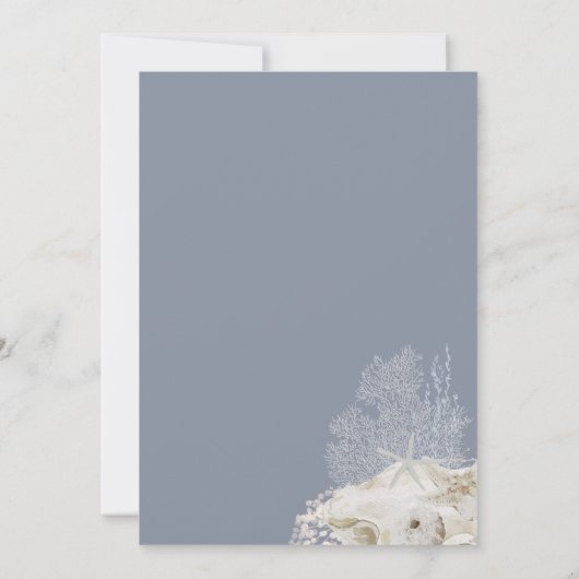 Elegante Bestemming Strand Kustbruiloft Kaart (Achterkant)