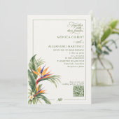 Elegante Bestemming Trouw QR Code Foto Kaart (Staand voorkant)