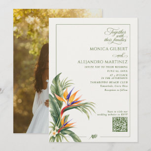 Elegante Bestemming Trouw QR Code Foto Kaart