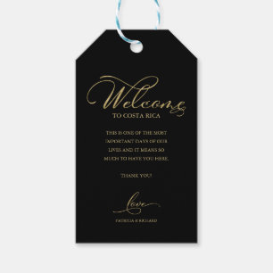 Elegante Bestemming Trouw Welkom Dank Je Cadeaulabel