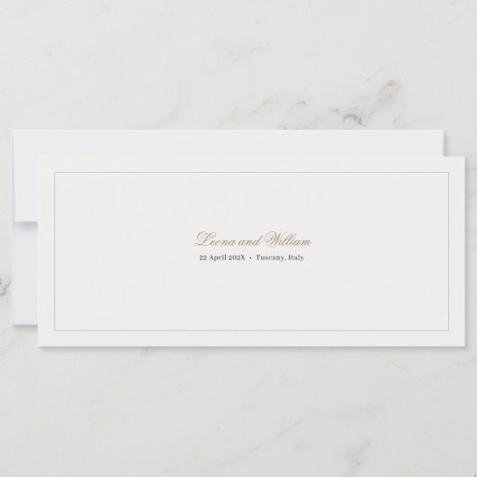 Elegante bestemming Wedding Boarding Pass RSVP (Achterkant)