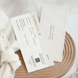 Elegante bestemming Wedding Boarding Pass RSVP