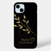 Elegante Besties Zwart en Goud Plant Case-Mate iPhone Case (Achterkant)