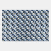 Elegante betegelde blauwe Hydrangea bloemen Inpakpapier Vel (Voorkant 2)