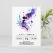 Elegante betoverde bosfee verjaardag kaart (Staand voorkant)