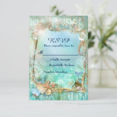 Elegante betoverde onder de zeebeach RSVP kaart (Staand voorkant)