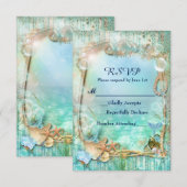 Elegante betoverde onder de zeebeach RSVP kaart (Voorkant / Achterkant)