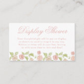 Elegante betoverde roze bloemen display douche informatiekaartje (Voorkant)