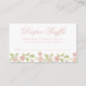 Elegante Betoverde Roze Bloemen Luier Raffle Informatiekaartje (Voorkant)