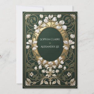 Elegante betoverde tuin Art Nouveau-huwelijk Kaart