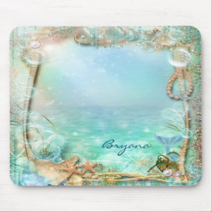 Elegante betoverde zee strand tropische muismat
