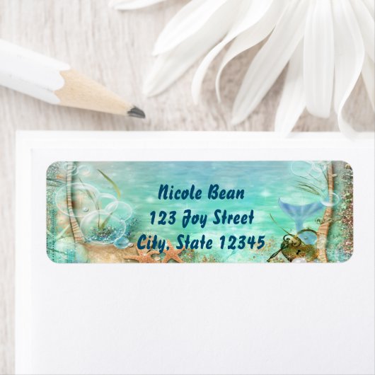 Elegante betoverde Zee uitnodigings Adresetiketten Etiket (Insitu)