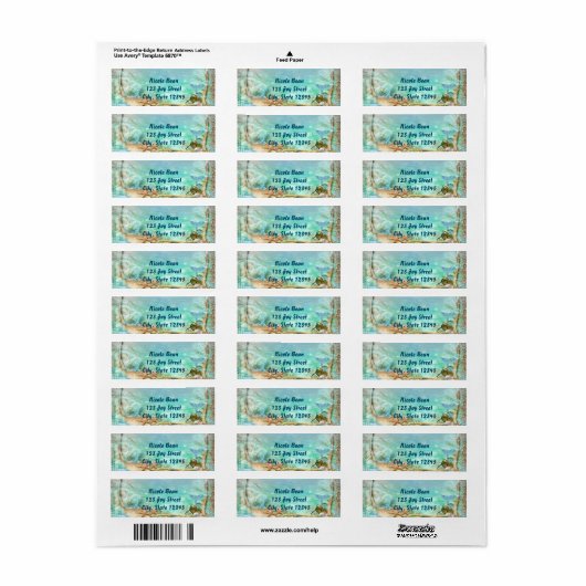 Elegante betoverde Zee uitnodigings Adresetiketten Etiket (Full Sheet)