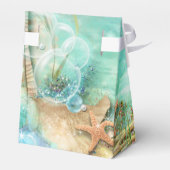 Elegante betoverde Zeeen strand tropische gunst do Bedankdoosjes (Achterkant)