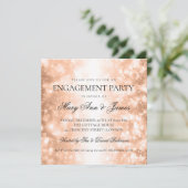 Elegante Betrokkenheid Party Roos Gold Shimmer Lig Kaart (Staand voorkant)