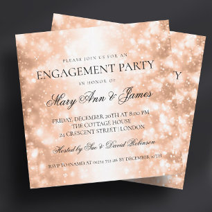 Elegante Betrokkenheid Party Roos Gold Shimmer Lig Kaart