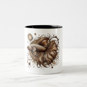 Elegante Betta Fish Coffee Mok Artistieke Waterver