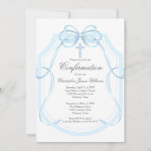 Elegante bevestiging Blue Bow Ribbon Cross Kaart (Voorkant)