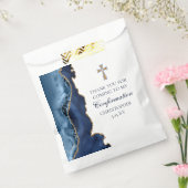 Elegante bevestiging Cross Navy Blue Gold Agaat Bedankzakje (Gezegeld)