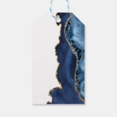 Elegante bevestiging Cross Navy Blue Gold Agaat Cadeaulabel (Achterkant)