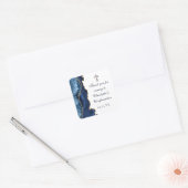Elegante bevestiging Cross Navy Blue Gold Agaat Vierkante Sticker (Envelop)