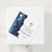 Elegante bevestiging Cross Navy Blue Gold Party Bedankjes Labels (In situ)