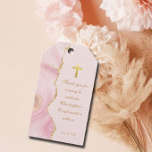 Elegante bevestiging Cross Pink Gold Agaat Custom Cadeaulabel