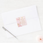 Elegante bevestiging Cross Pink Gold Agaat Custom Vierkante Sticker (Envelop)