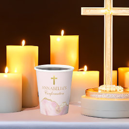Elegante bevestiging Cross Pink Gold Agaat Party Papieren Bekers