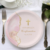 Elegante bevestiging Cross Pink Gold Custom Party Papieren Bordje