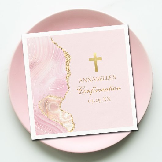 Elegante bevestiging Cross Pink Gold Custom Party Servet