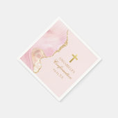 Elegante bevestiging Cross Pink Gold Custom Party Servet (Hoek)