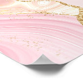 Elegante bevestiging Cross Pink Gold Welkomstfeest Poster (Hoek)