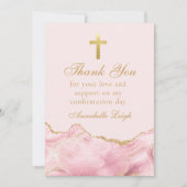 Elegante bevestiging Custom Roze Goud Bedankkaart (Voorkant)