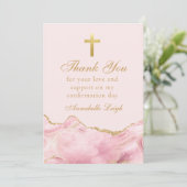 Elegante bevestiging Custom Roze Goud Bedankkaart (Staand voorkant)