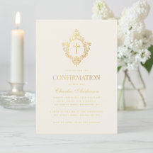Elegante bevestiging Faux Gold Cross & Crest Ivory