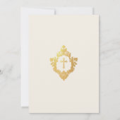 Elegante bevestiging Faux Gold Cross & Crest Ivory Kaart (Achterkant)