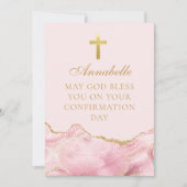 Elegante bevestiging Gefeliciteerd Custom Roze Kaart (Voorkant)