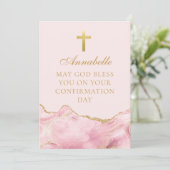 Elegante bevestiging Gefeliciteerd Custom Roze Kaart (Staand voorkant)