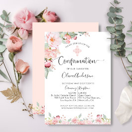Elegante bevestiging Munt en Perzik Bloemen Kaart