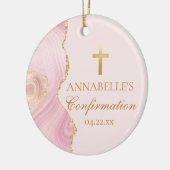 Elegante bevestiging Pink Gold Custom Keepsake Keramisch Ornament (Links)