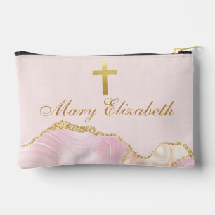 Elegante Bevestigingskruis Gepersonaliseerd Roze G Etui