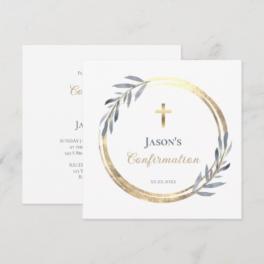 elegante bevestigingsuitnodiging kaart (Voorkant / Achterkant)