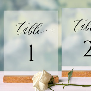 Elegante Bevroren Stijl Tafelnummer Bruiloft Acryl Bord