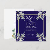 Elegante Bewaar de Datum Boho Eucalyptus Blad Save The Date (Voorkant / Achterkant)