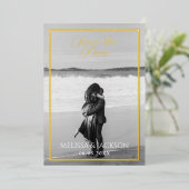 Elegante Bewaar de Datum Folie Uitnodiging (Staand Voorkant)