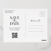 Elegante Bewaar De Datum Folie Uitnodiging Briefkaart (Achterkant)